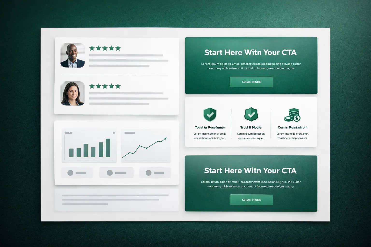 Service page proof section with testimonials and trust signals to improve lead conversion